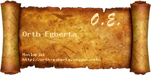 Orth Egberta névjegykártya